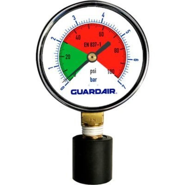 Guardair Guardair 100M05A, Pressure Gauge With Rubber Tip 0-60psi 100M05A